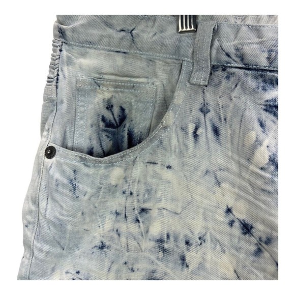 Smoke Rise Brand Light Wash Distressed Jeans Blue Splatter 38 x 33 Streetwear - Picture 5 of 12
